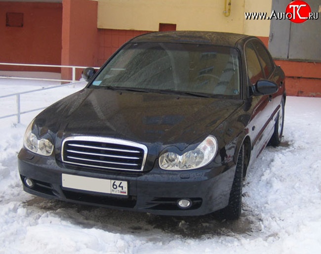1 299 р. Реснички на фары M-VRS 2 Hyundai Sonata EF рестайлинг ТагАЗ (2001-2013) (Неокрашенные)  с доставкой в г. Майкоп
