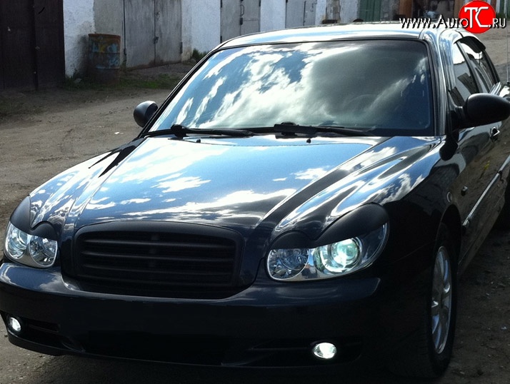 1 699 р. Реснички на фары M-VRS 3 Hyundai Sonata EF рестайлинг ТагАЗ (2001-2013) (Неокрашенные)  с доставкой в г. Майкоп