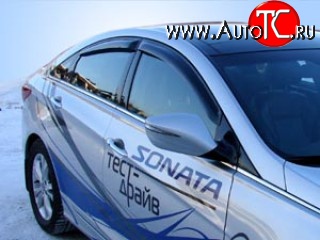 611 р. Дефлекторы окон (ветровики) Novline 4 шт Hyundai Sonata YF (2009-2014)  с доставкой в г. Майкоп