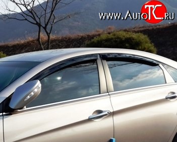 999 р. Комплект дефлекторов окон (ветровиков) 4 шт. Russtal Hyundai Sonata YF (2009-2014)  с доставкой в г. Майкоп