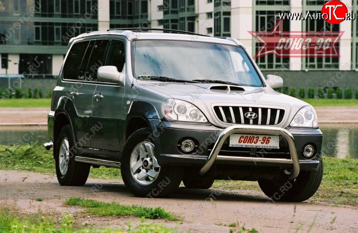 17 684 р. Защита переднего бампера Souz-96 (d76) Hyundai Terracan HP дорестайлинг (2001-2004)  с доставкой в г. Майкоп