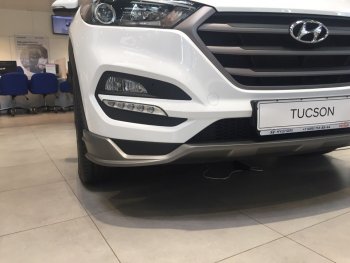 5 649 р. Накладка на передний бампер АвтоКрат  Hyundai Tucson  TL (2015-2018) дорестайлинг (Неокрашенная)  с доставкой в г. Майкоп. Увеличить фотографию 2