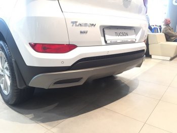 5 649 р. Накладка на задний бампер АвтоКрат Hyundai Tucson TL дорестайлинг (2015-2018) (Неокрашенная)  с доставкой в г. Майкоп. Увеличить фотографию 2