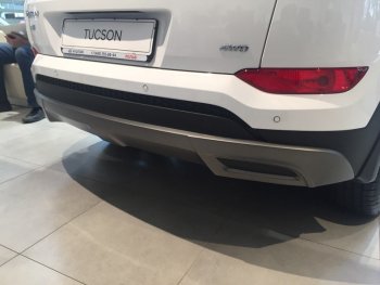 5 649 р. Накладка на задний бампер АвтоКрат Hyundai Tucson TL дорестайлинг (2015-2018) (Неокрашенная)  с доставкой в г. Майкоп. Увеличить фотографию 4