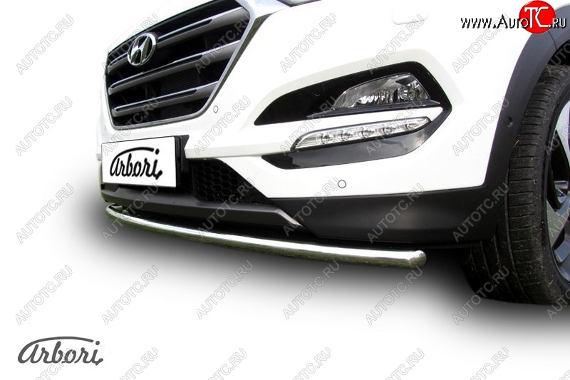 11 789 р. Защита переднего бампера Arbori (нержавейка, 1 труба d42 mm). Hyundai Tucson TL дорестайлинг (2015-2018)  с доставкой в г. Майкоп