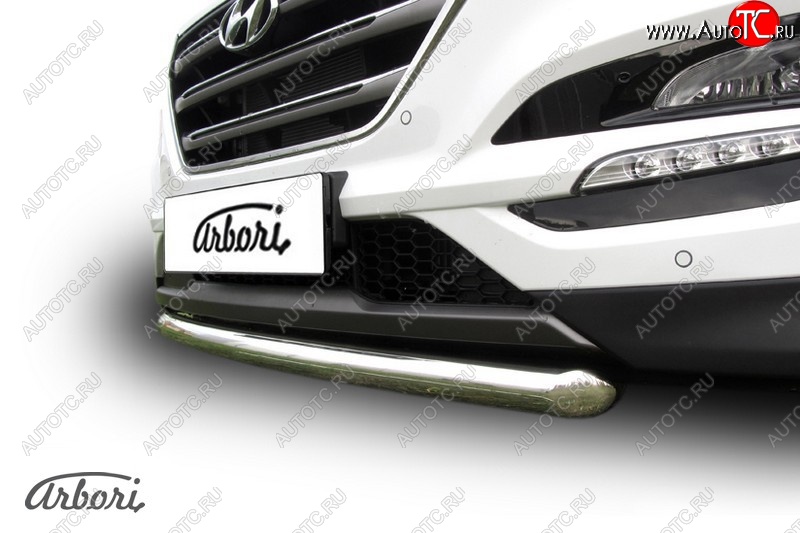 14 291 р. Защита переднего бампера Arbori (нержавейка, 1 труба d57 mm). Hyundai Tucson TL дорестайлинг (2015-2018)  с доставкой в г. Майкоп