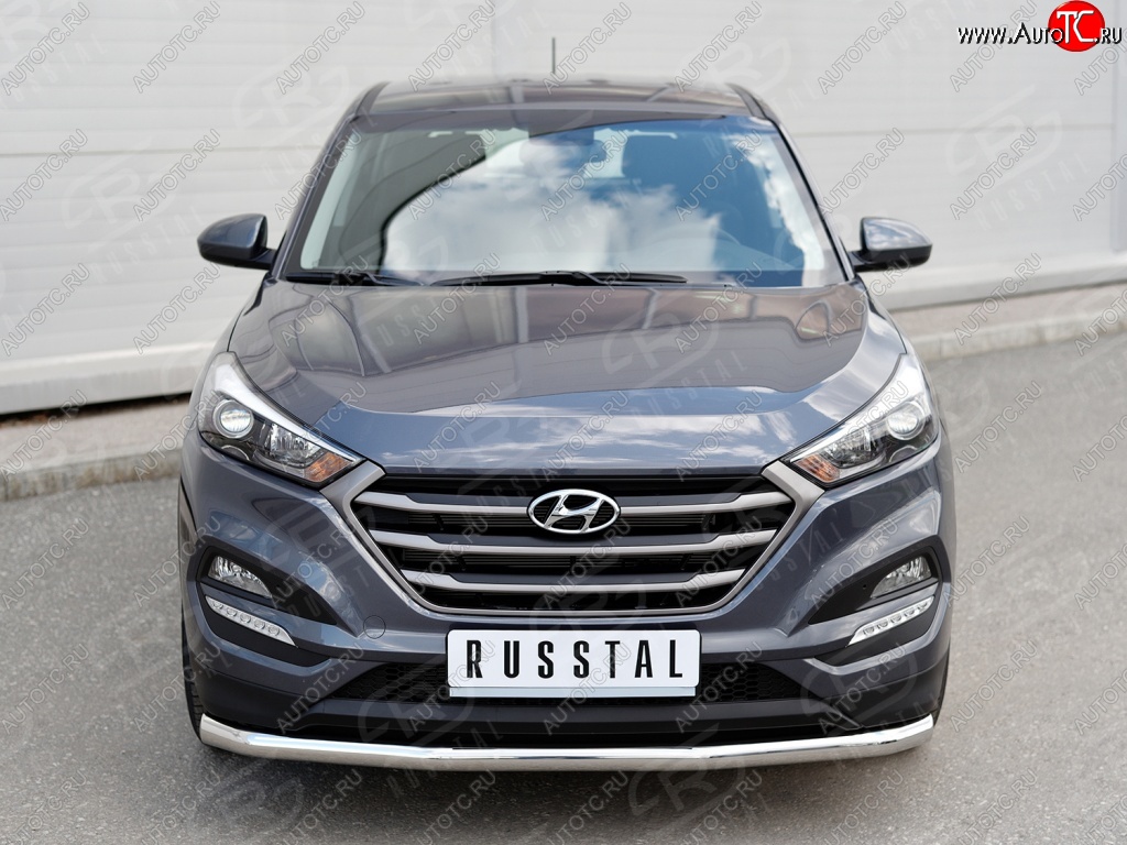 15 999 р. Защита переднего бампера (Ø63 мм, нержавейка) SLITKOFF Hyundai Tucson TL дорестайлинг (2015-2018)  с доставкой в г. Майкоп