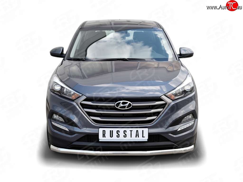 15 449 р. Одинарная защита переднего бампера диаметром 63 мм Russtal Hyundai Tucson TL дорестайлинг (2015-2018)  с доставкой в г. Майкоп