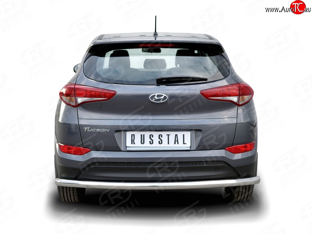 15 749 р. Защита заднего бампера (Ø63 мм длинная, нержавейка) SLITKOFF Hyundai Tucson TL дорестайлинг (2015-2018)  с доставкой в г. Майкоп