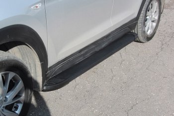 13 349 р. Алюминиевые пороги для ног Slitkoff (optima) Hyundai Tucson TL рестайлинг (2018-2021) (Серебристые)  с доставкой в г. Майкоп. Увеличить фотографию 2