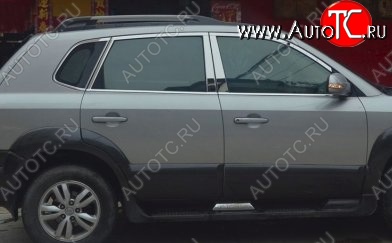 4 749 р. Накладки на центральные стойки дверей СТ Hyundai Tucson JM (2004-2010) (Неокрашенные)  с доставкой в г. Майкоп