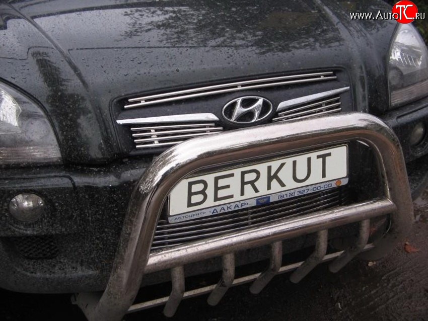 4 799 р. Декоративная вставка воздухозаборника Berkut Hyundai Tucson JM (2004-2010)  с доставкой в г. Майкоп