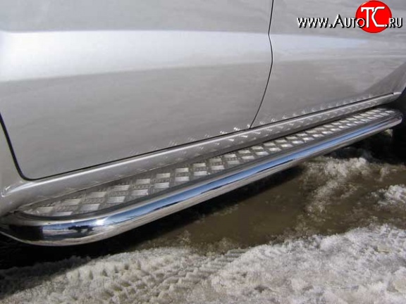 16 999 р. Широкая защита порогов Slitkoff Hyundai Tucson JM (2004-2010)  с доставкой в г. Майкоп