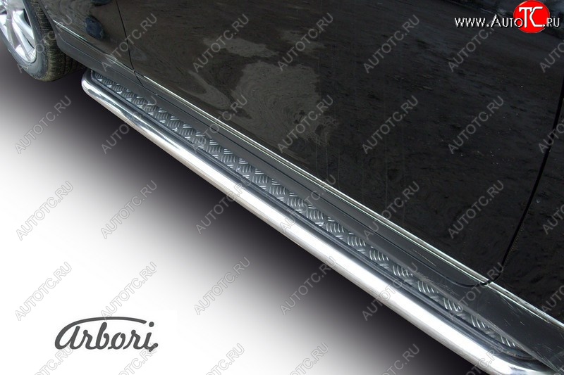 18 629 р. Защита штатных порогов с листом Arbori (нержавейка, алюминий, d57) INFINITI EX35 J50 (2007-2013)  с доставкой в г. Майкоп