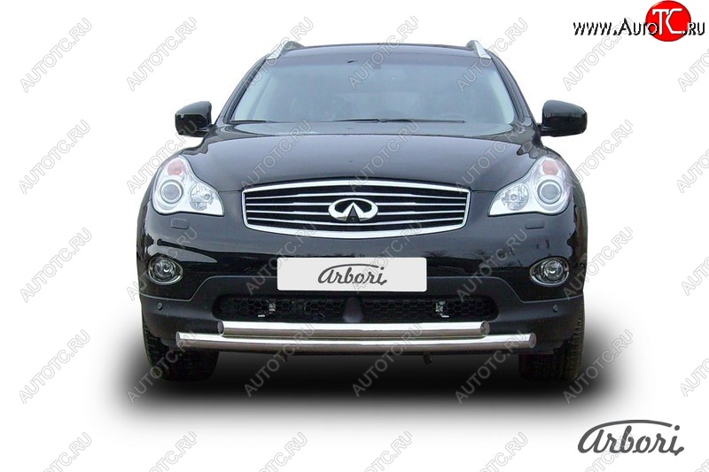 15 749 р. Защита переднего бампера Arbori (нержавейка, 2 трубы d57 и 57 mm) INFINITI EX35 J50 (2007-2013)  с доставкой в г. Майкоп