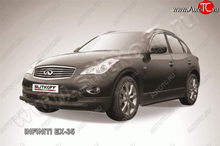 12 549 р. Защита переднего бампера из труб d57 Slitkoff (двойная, высокая)  INFINITI EX35  J50 (2007-2013) (Цвет: серебристый)  с доставкой в г. Майкоп