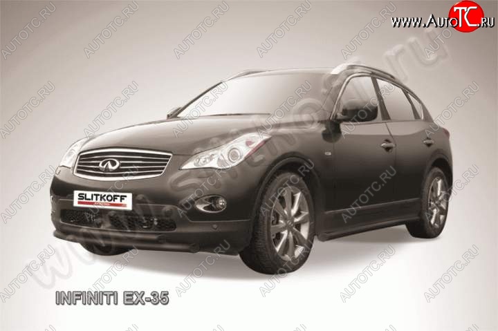 11 299 р. Защита переднего бампера из труб d57 Slitkoff (двойная)  INFINITI EX35  J50 (2007-2013) (Цвет: серебристый)  с доставкой в г. Майкоп