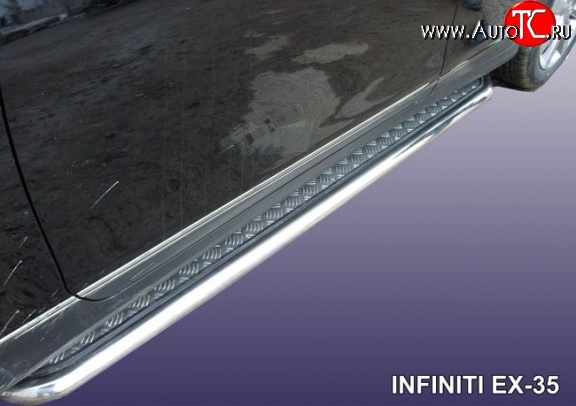 22 899 р. Широкая защита порогов Slitkoff  INFINITI EX35  J50 (2007-2013)  с доставкой в г. Майкоп