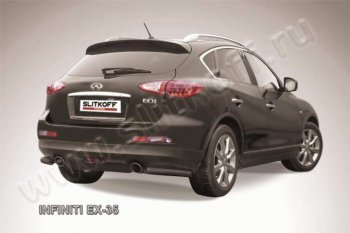 Защита заднего бампера из уголков d57 Slitkoff INFINITI EX35  J50 (2007-2013)