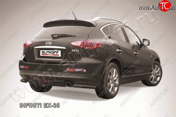 6 399 р. Защита заднего бампера из уголков d57 Slitkoff  INFINITI EX35  J50 (2007-2013) (Цвет: серебристый)  с доставкой в г. Майкоп