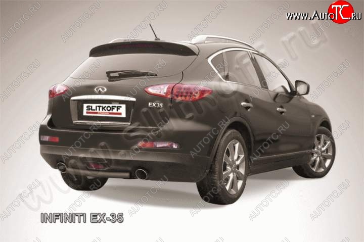 5 749 р. Защита заднего бампера из трубы d57 Slitkoff (короткая) INFINITI EX35 J50 (2007-2013) (Цвет: серебристый)  с доставкой в г. Майкоп