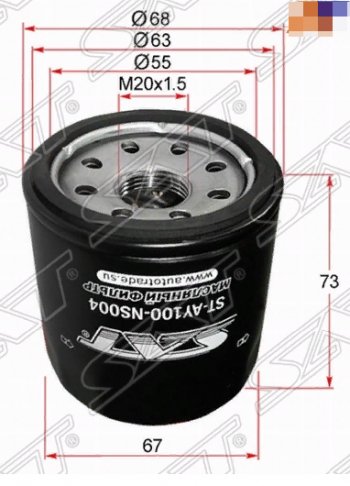 Масляный фильтр SAT (QG#, MR20DE, QR20,25, SR20,VQ 20,25, HR#). INFINITI M25 Y51 (2010-2014)