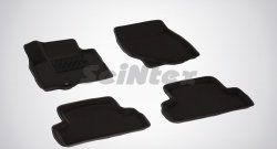 Износостойкие коврики в салон SeiNtex Premium 3D 4 шт. (ворсовые, черные) INFINITI EX35  J50 (2007-2013)