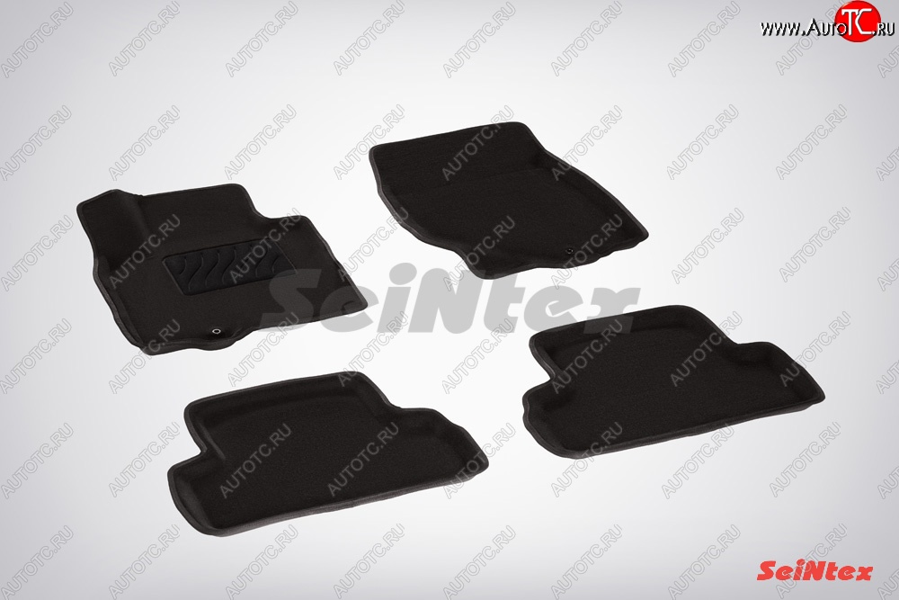5 899 р. Износостойкие коврики в салон SeiNtex Premium 3D 4 шт. (ворсовые, черные)  INFINITI EX35  J50 (2007-2013)  с доставкой в г. Майкоп