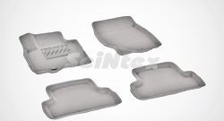 Износостойкие коврики в салон SeiNtex Premium 3D 4 шт. (ворсовые, серые) INFINITI EX35  J50 (2007-2013)