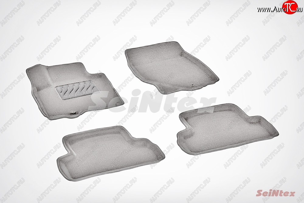 7 999 р. Износостойкие коврики в салон SeiNtex Premium 3D 4 шт. (ворсовые, серые) INFINITI EX35 J50 (2007-2013)  с доставкой в г. Майкоп