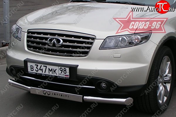 28 394 р. Защита переднего бампера одинарная (Европа) Souz-96 (d76) INFINITI FX35 S50 рестайлинг (2006-2008)  с доставкой в г. Майкоп