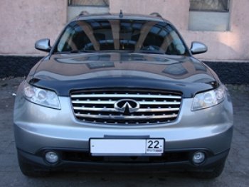 3 299 р. Дефлектор капота SIM INFINITI FX45 S50 рестайлинг (2005-2009)  с доставкой в г. Майкоп. Увеличить фотографию 2