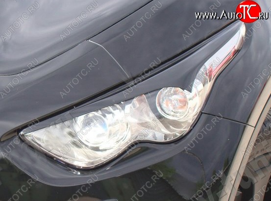 1 299 р. Реснички на фары Tuning-Sport v1 INFINITI FX35 S51 дорестайлинг (2008-2011) (Неокрашенные)  с доставкой в г. Майкоп