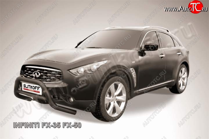 30 999 р. Кенгурятник d76 низкий INFINITI FX35 S51 дорестайлинг (2008-2011) (Цвет: серебристый)  с доставкой в г. Майкоп