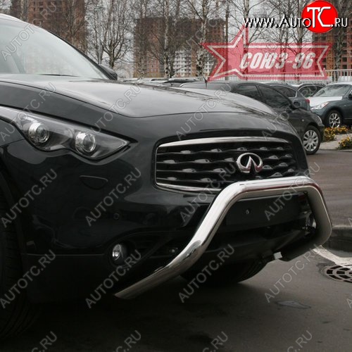 25 019 р. Защита переднего бампера Souz-96 (d76) INFINITI FX35 S51 дорестайлинг (2008-2011)  с доставкой в г. Майкоп
