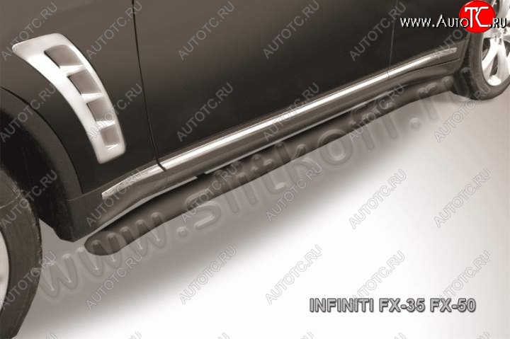 16 499 р. Защита порогов из трубы d57 Slitkoff INFINITI FX35 S51 дорестайлинг (2008-2011) (Цвет: серебристый)  с доставкой в г. Майкоп
