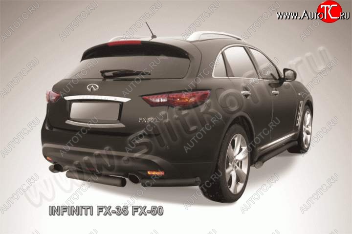 6 399 р. Защита заднего бампера из трубы d57 Slitkoff (короткая) INFINITI FX50 S51 дорестайлинг (2008-2011) (Цвет: серебристый)  с доставкой в г. Майкоп