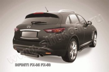 Защита заднего бампера из трубы d76 Slitkoff (короткая) INFINITI FX35  S51 - FX50  S51