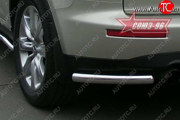 10 664 р. Защита заднего бампера из боковых уголков Souz-96 (d60) INFINITI FX35 S51 дорестайлинг (2008-2011)  с доставкой в г. Майкоп