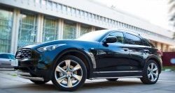 73 999 р. Защита порогов из круглой трубы диаметром 42 мм Russtal INFINITI FX37 S51 рестайлинг (2011-2013) (Защита порогов с со скосами на торцах (вариант 1))  с доставкой в г. Майкоп. Увеличить фотографию 2