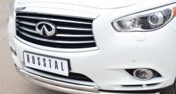 17 849 р. Защита переднего бампера (2 трубыØ63 и 42 мм, нержавейка) SLITKOFF  INFINITI JX35 (2012-2014)  с доставкой в г. Майкоп. Увеличить фотографию 2