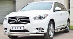 20 399 р. Защита переднего бампера (2 трубыØ76 и 63 мм, нержавейка) SLITKOFF  INFINITI JX35 (2012-2014)  с доставкой в г. Майкоп. Увеличить фотографию 3
