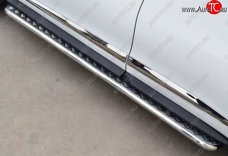 24 649 р. Широкая защита порогов с трубой диаметром 42 мм (гибрид) SLITKOFF  INFINITI JX35 (2012-2014)  с доставкой в г. Майкоп