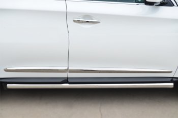 19 999 р. Защита порогов из круглой трубы диаметром 63 мм SLITKOFF v3  INFINITI JX35 - QX60  L50  с доставкой в г. Майкоп. Увеличить фотографию 2
