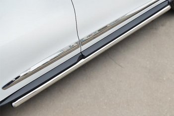 Защита порогов из круглой трубы диаметром 63 мм SLITKOFF v3 INFINITI JX35 - QX60  L50