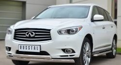 24 649 р. Широкая защита порогов SLITKOFF  INFINITI JX35 (2012-2014)  с доставкой в г. Майкоп. Увеличить фотографию 2