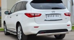 11 599 р. Защита заднего бампера (Ø75x42 мм, нержавейка) Russtal INFINITI JX35 (2012-2014)  с доставкой в г. Майкоп. Увеличить фотографию 4