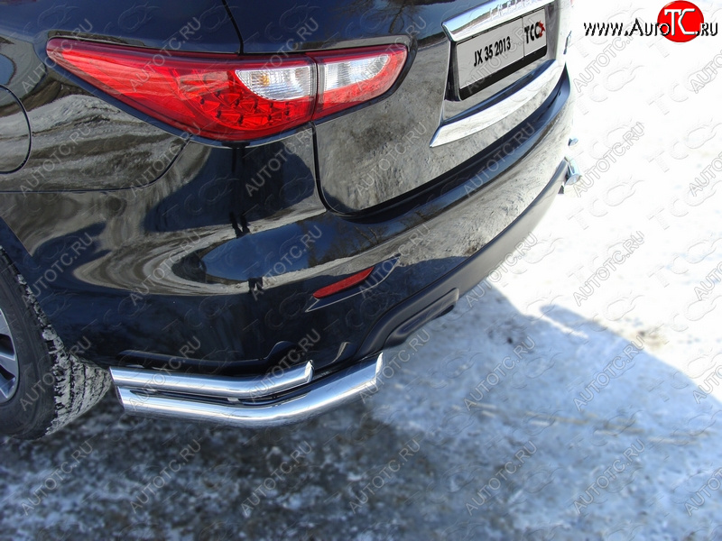 26 499 р. Защита заднего бампера (уголки двойные) ТСС 76,1/42,4 мм  INFINITI JX35 (2012-2014)  с доставкой в г. Майкоп