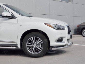 20 649 р. Защита переднего бампера (2 трубыØ63 и 42 мм, нержавейка) SLITKOFF  INFINITI QX60  L50 (2016-2021) рестайлинг  с доставкой в г. Майкоп. Увеличить фотографию 3