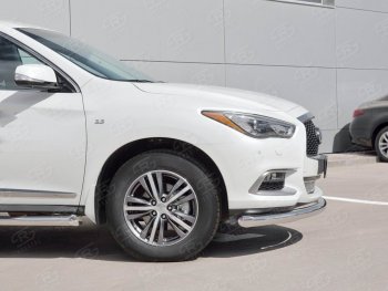 18 349 р. Защита переднего бампера (Ø76 мм, нержавейка) SLITKOFF  INFINITI QX60  L50 (2016-2021) рестайлинг  с доставкой в г. Майкоп. Увеличить фотографию 2
